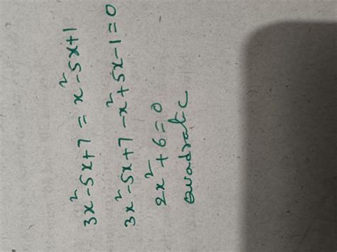 check whether the following (1_3)are quadratic equations (v) 3x²_5x+7 ...