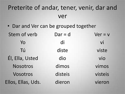 PPT - Chapter 3-1 Irregular Preterite PowerPoint Presentation, free ...