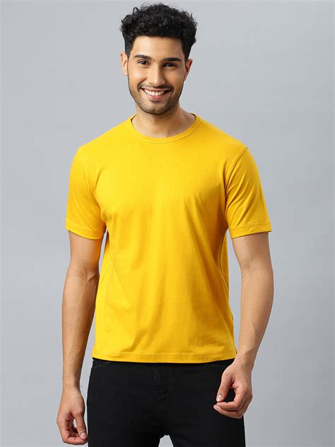 Shop Mustard Men's Crew Neck T-Shirt Online – Donvino