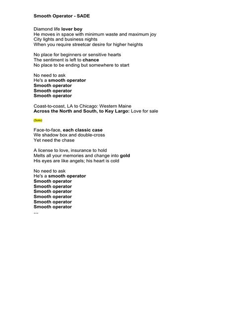 Smooth Operator | PDF