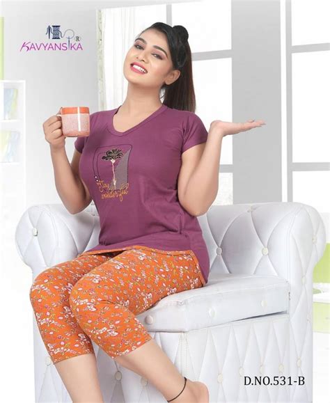 Kavyansika Night Suit 531 Premium Hosiery Cotton Night Suit