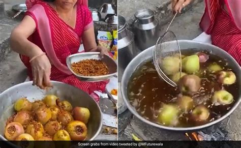 क्या आपने चखा ब्रेड के साथ एप्पल की सब्जी का स्वाद, वीडियो देख बोले लोग ...