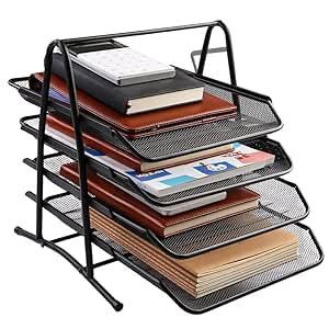 Swaroop mart Tier Mesh Metal Desk Organiser File Rack Letter Tray ...
