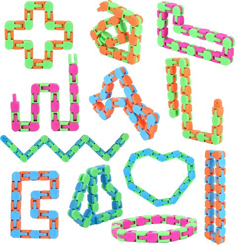 12 Pack Wacky Track Snap Fidget Snake Click Toys for India | Ubuy