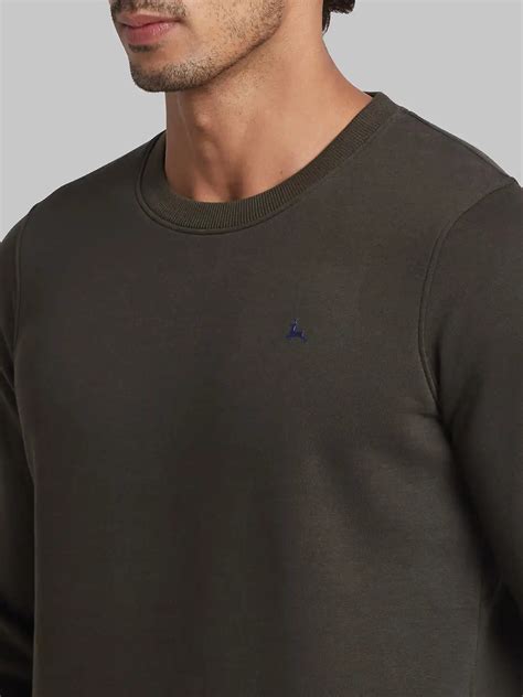 Parx Men Green Regular Fit Solid Round Neck Collar Sweatshirt – MyRaymond