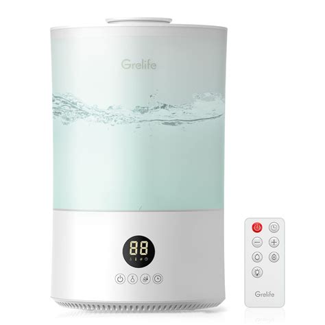 Grelife Humidifiers for Bedroom Large Room Home, 4L Top Fill Cool Mist ...