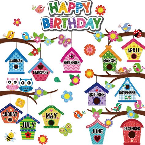 Chivertion 48 Pcs Birthday Classroom Bulletin Board Set Flowers India ...