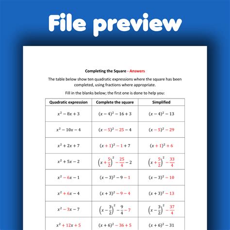 Image result for Completing Square Example