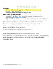 Language Analysis PowerPoint with Worksheet 的图像结果