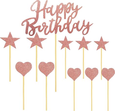Buy Happy Birthday Cake Topper Kit, with Love and Stars Cake Topper ...