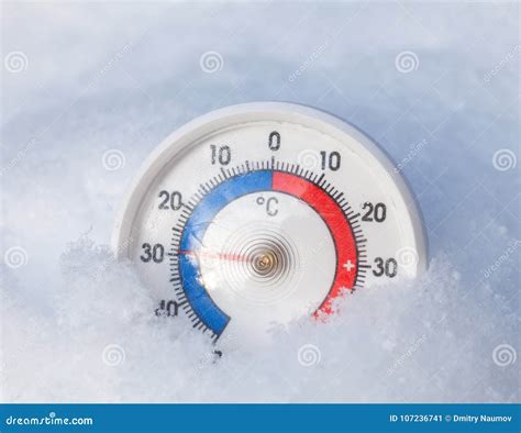 Frozen Thermometer Shows Minus 29 Celsius Degree Extreme Cold Wi Stock ...