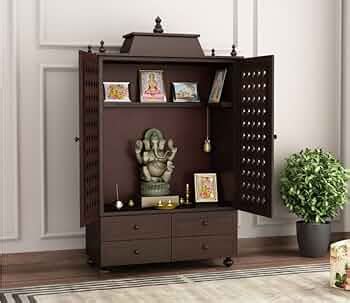 Varsha Furniture Solid Sheesham Wooden Home Temple/Mandir/God Stand ...