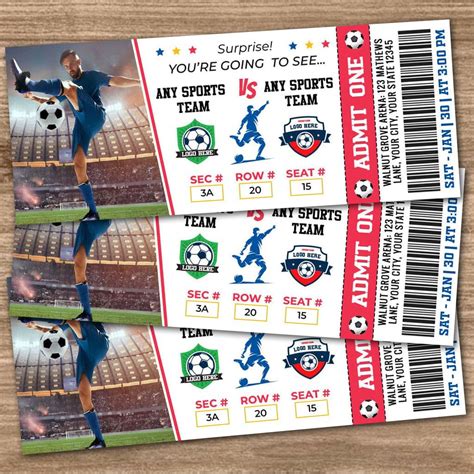 Customizable Soccer Game Ticket Template | Sports Game Ticket in 2025 ...