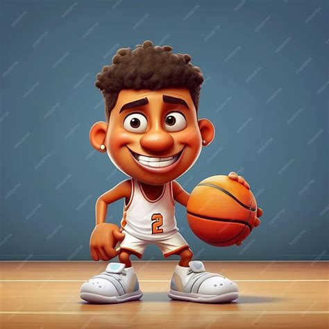 Premium Photo | 3d cute basketball player character design