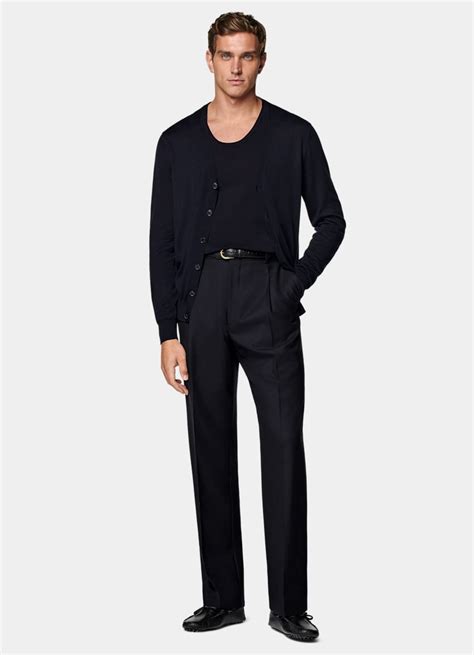 Navy Knitted Tank Top in Cotton Silk | SUITSUPPLY