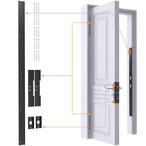 Buy 5-Piece Door Reinforcement Set for Jamb,Frame & Hinges Door Lock ...