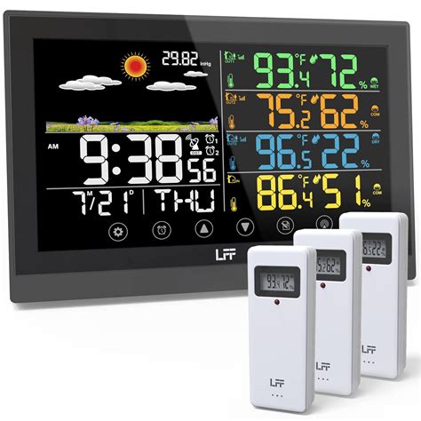 Amazon.com: LFF Weather Station, Indoor Outdoor Weather Station ...