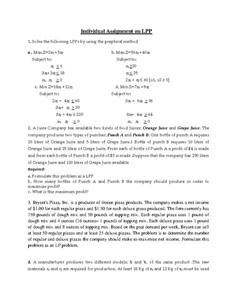 Assignment Problem in LPP 的图像结果