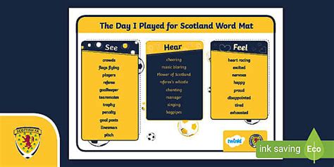 FREE! - The Day I Played Football for Scotland Word Mat