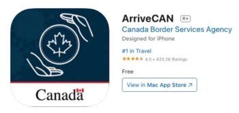 ArriveCAN App 的图像结果
