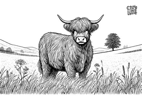 Highland Cow Color Page