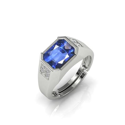 MBVGEMS Origianal certified 4.00 Ratti Blue Sapphire Ring PANCHDHATU ...