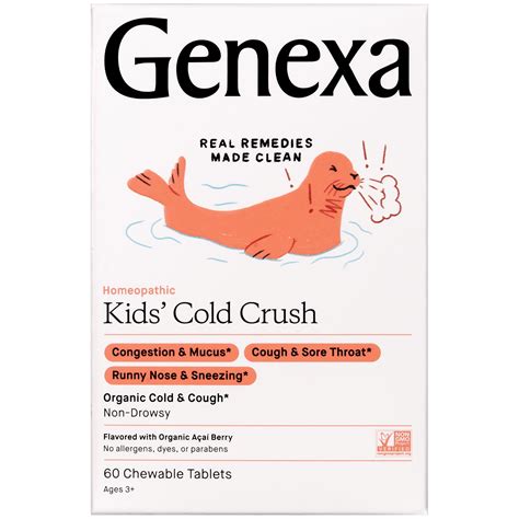 Genexa Kids' Cold Crush Cough & Cold Medicine Tablets, 60 Ct - Walmart ...