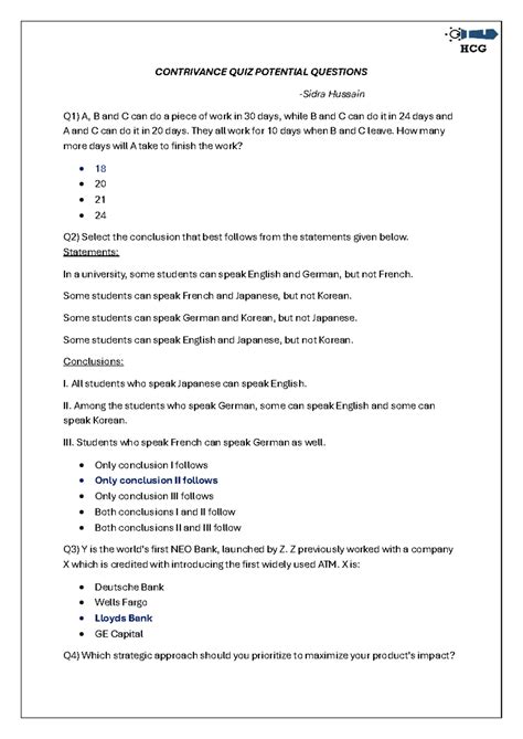 Quiz questions new - fun quiz - CONTRIVANCE QUIZ POTENTIAL QUESTIONS ...