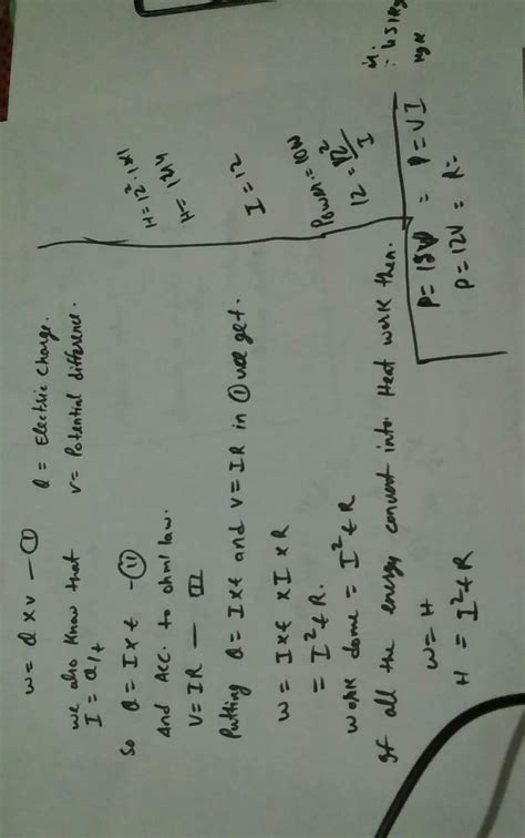 Derive the expression for the het produced due to a current „I‟ flowing ...