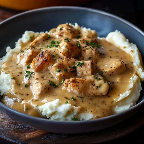 Slow Cooker Creamy Chicken & Gravy