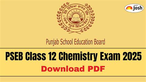 PSEB Class 12 Chemistry Question Paper 2025 with Answer Key, Download PDF