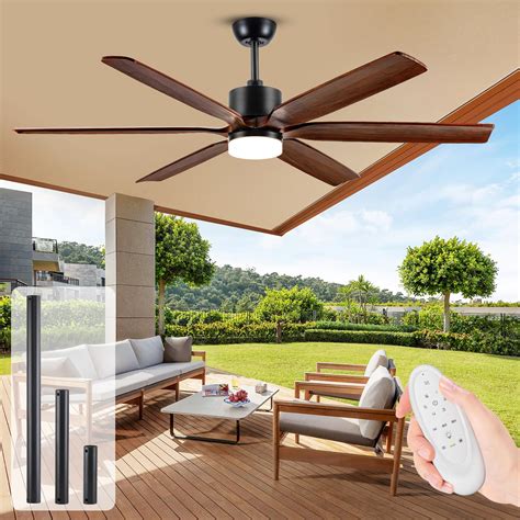 60 Inch Outdoor Ceiling Fans for Patios with Lights, Modern Farmhouse ...