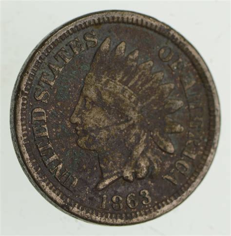 Civil War Era - 1863 Copper Nickel Indian Head Cent - Historic ...