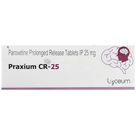 Praxium CR 25 Tablet | Uses, Side Effects, Price | Apollo Pharmacy