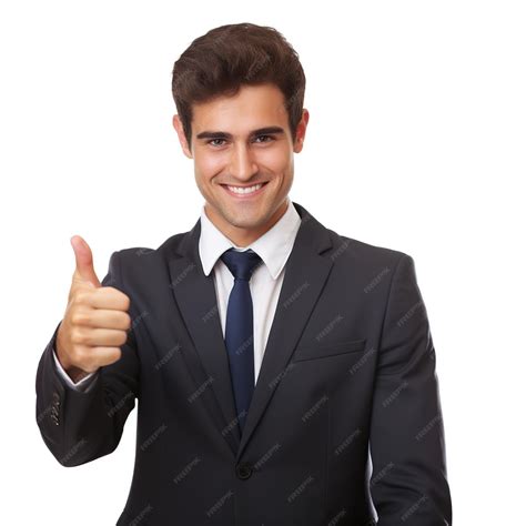 Premium Photo | White background professional men thumbs up