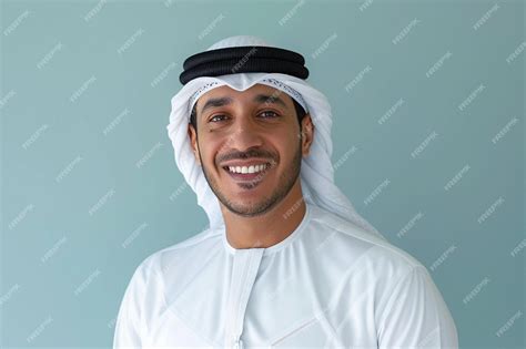 Premium Photo | Handsome arabian muslim man wearing white kandura