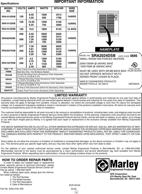 Marley Engineered Products B Users Manual 5200 2181 005