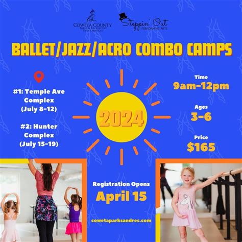 Ballet/Jazz/Acro Combo Camp #1 (Ages 3-6), Temple Ave Complex - Coweta ...