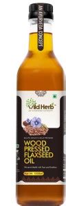WILD HERB 100% Pure Cold Pressed Flax Seed Oil Alsi Ka Tel 1 L Flaxseed ...