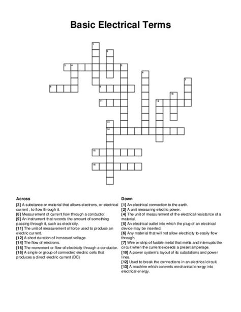 Electrical Adapter Letters Crossword - udlvirtual.esad.edu.br