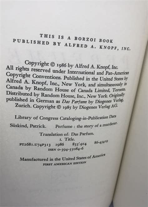 Perfume: The Story of Murder (First American Edition) by Patrick ...