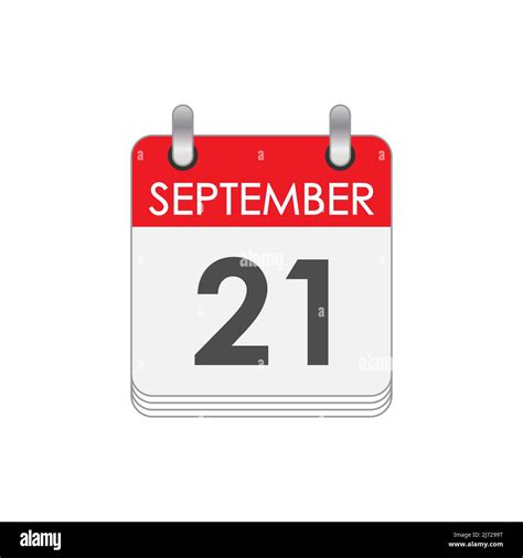 SEPTEMBER 21. A leaf of the flip calendar with the date of SEPTEMBER 21 ...