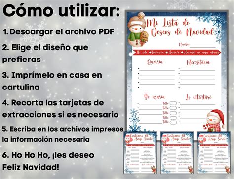 Spanish Secret Santa Printable Bundle: Wish List, Sign-up (digital ...