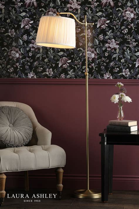 laura ashley hemsley floor lamp antique brass and ivory with shade ...