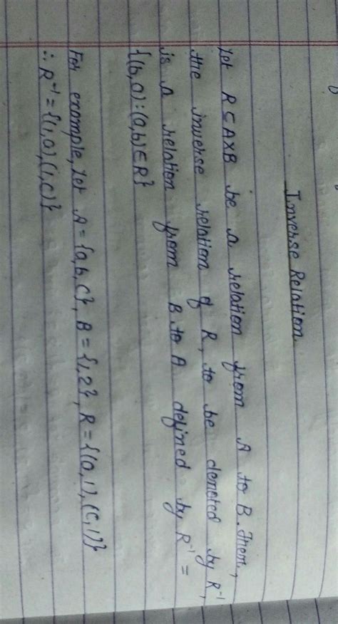 what is inverse of a relation in sets - Brainly.in