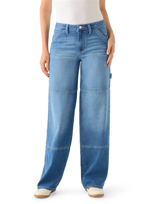 183rd & Laurel Women's Baggy Seam Front Utility Jeans | Belk