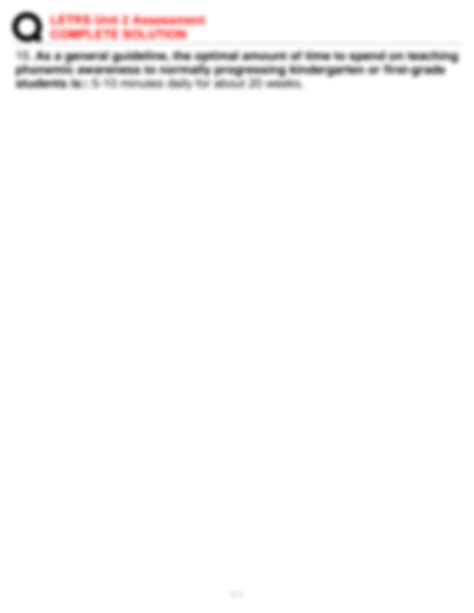 SOLUTION: Letrs unit 2 assessment complete solution - Studypool