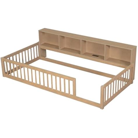 Bellemave Kids Montessori Floor Bed with Bookcase,Twin XL Size India | Ubuy