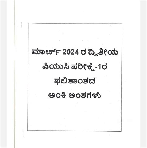 March 2024 2nd PUC Exam 1 Result Statistics | JNYANABHANDAR