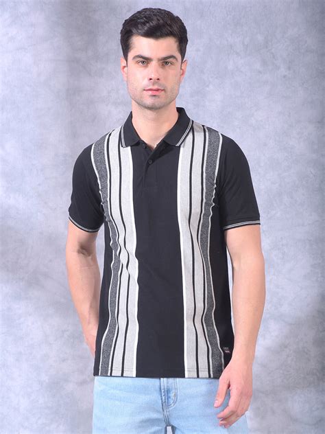COBB BLACK COLOR-BLOCK POLO NECK T-SHIRT – Cobbitalyofficial